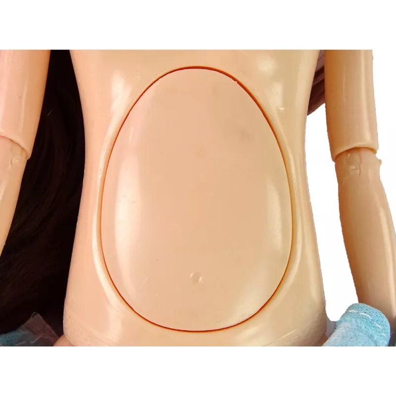 LEAN TOYS Lalka Mama w Ciąży z Otwieranym Brzuszkiem i Niebieską Sukienką 30 cm
