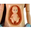 LEAN TOYS Lalka Mama w Ciąży z Otwieranym Brzuszkiem i Niebieską Sukienką 30 cm