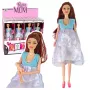 LEAN TOYS Lalka Mama w Ciąży z Otwieranym Brzuszkiem i Niebieską Sukienką 30 cm