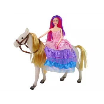 LEAN TOYS Lalka Księżniczka z Białym Kucykiem Figurki Akcesoria
