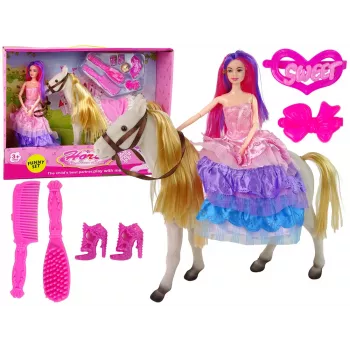 LEAN TOYS Lalka Księżniczka z Białym Kucykiem Figurki Akcesoria