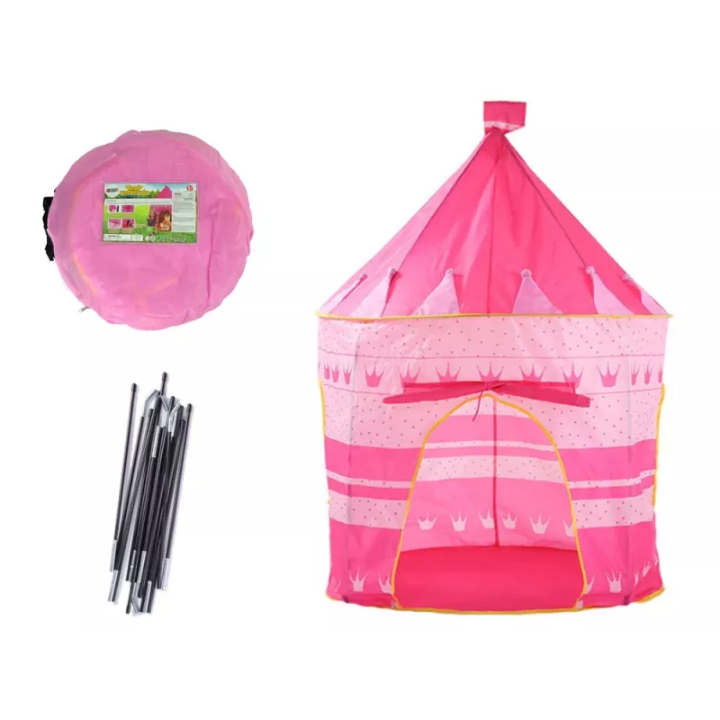 LEAN TOYS Princess Palace Namiot Domek dla Małej Księżniczki Różowy 135 x 105 cm