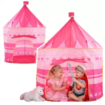 LEAN TOYS Princess Palace Namiot Domek dla Małej Księżniczki Różowy 135 x 105 cm