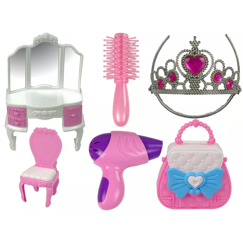 Namiot Księżniczki LEAN TOYS dla Dzieci Salon Piękności Różowy Akcesoria Korona