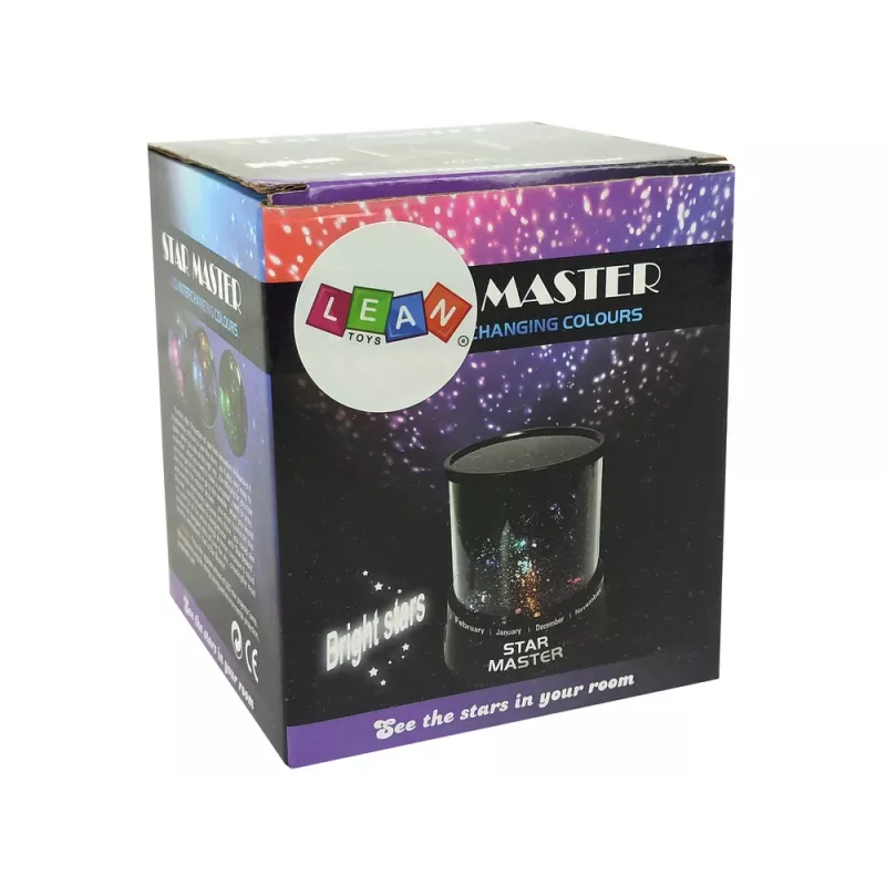 LEAN TOYS Projektor Gwiazd i Planet Nocna Lampka z Bateriami