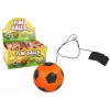 LEAN TOYS PU Piłka nożna z gumką Jojo do odbijania, 6 cm, Pomarańczowa
