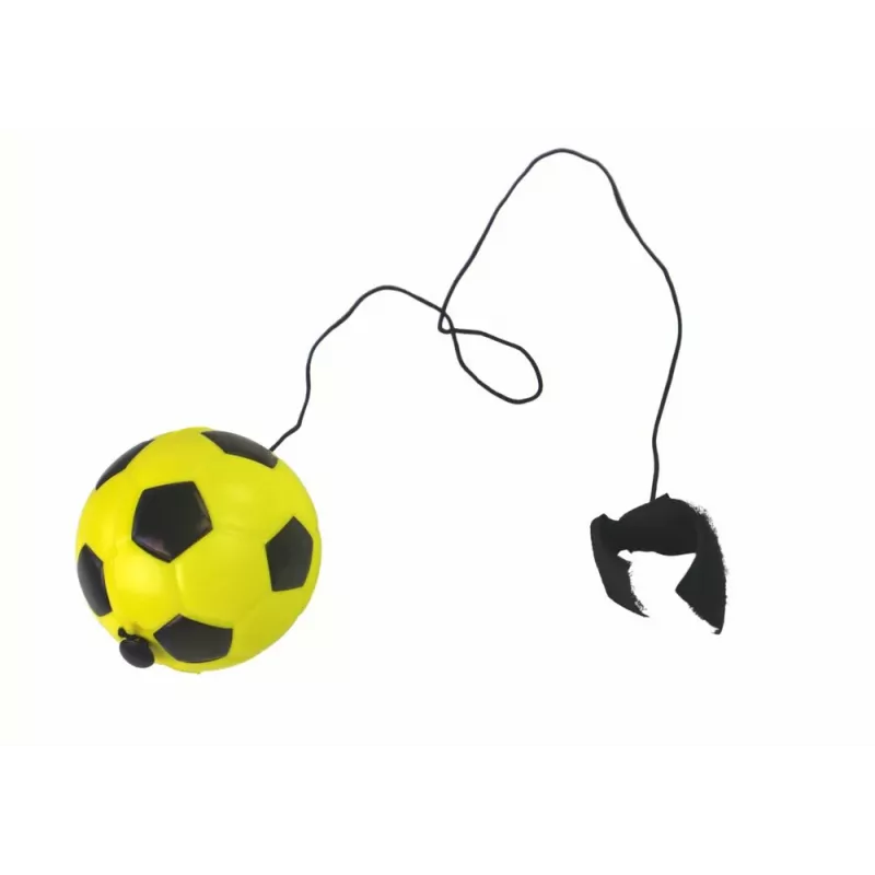 LEAN TOYS PU Football z gumką Jojo do odbijania, 6 cm, Żółty