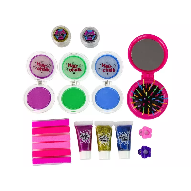 LEAN TOYS Zestaw kosmetyczny do ozdabiania włosów z torebką