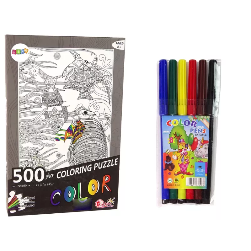 LEAN TOYS Puzzles to Colour 500 Pieces Fish Ocean