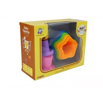 LEAN TOYS Kubki piramidki dla niemowląt Asterisks