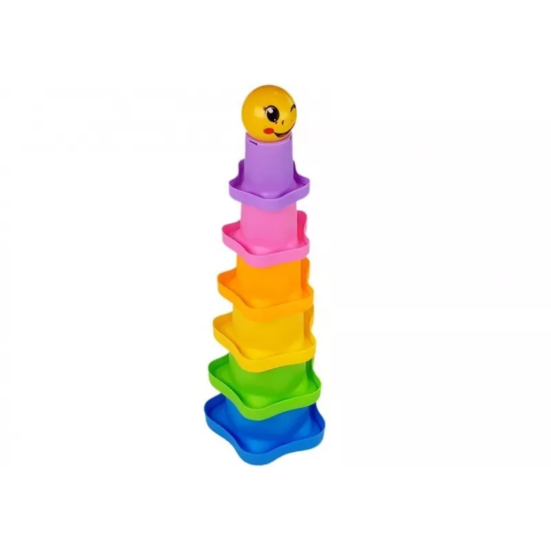 LEAN TOYS Kubki piramidki dla niemowląt Asterisks