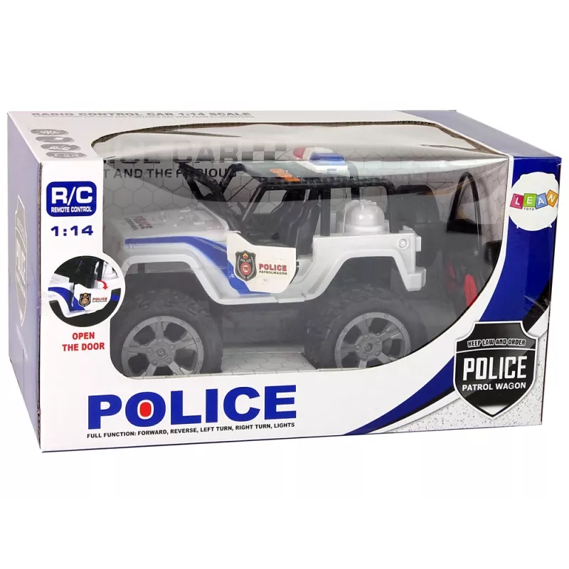 LEAN TOYS R/C Samochód zdalnie sterowany JEEP Policja Patrol z otwieranymi drzwiami