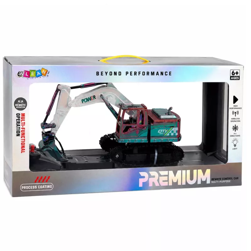 LEAN TOYS RC Koparka gąsienicowa z ruchomym ramieniem i światłami 1:14