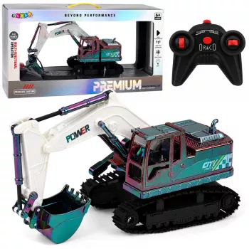 LEAN TOYS RC Koparka gąsienicowa z ruchomym ramieniem i światłami 1:14