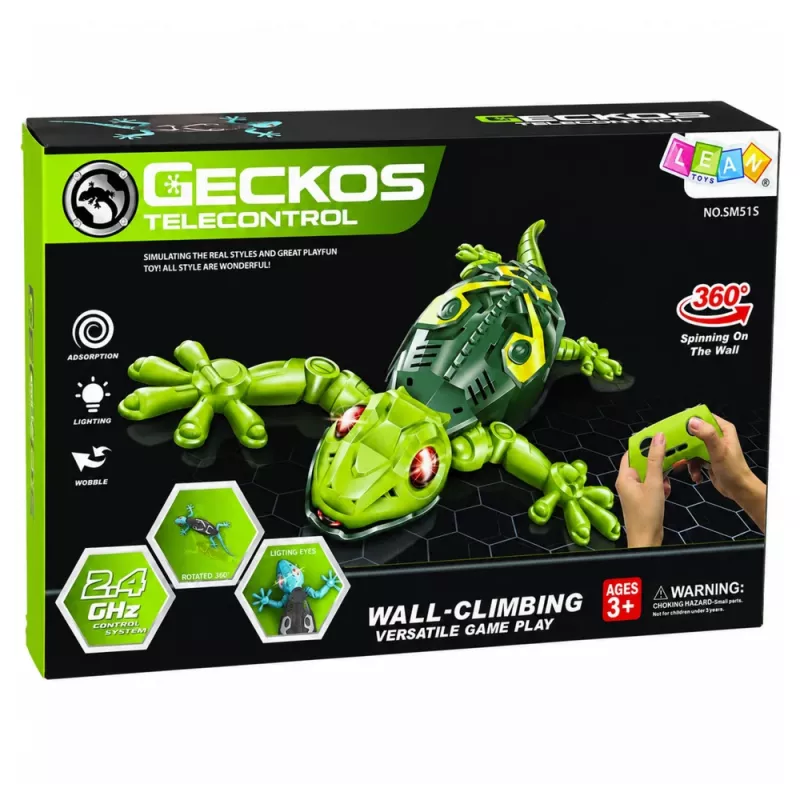LEAN TOYS RC Gecko Lizard Wall-Climbing 360° Blue