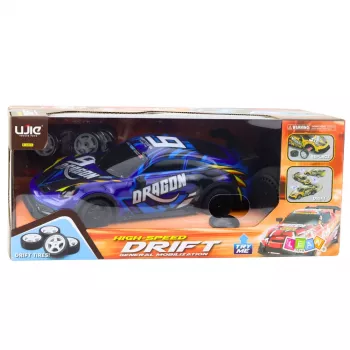 LEAN TOYS RC Samochód sportowy z podświetlanym nadwoziem driftowym, niebieski 1:16 4WD 2.4GHz