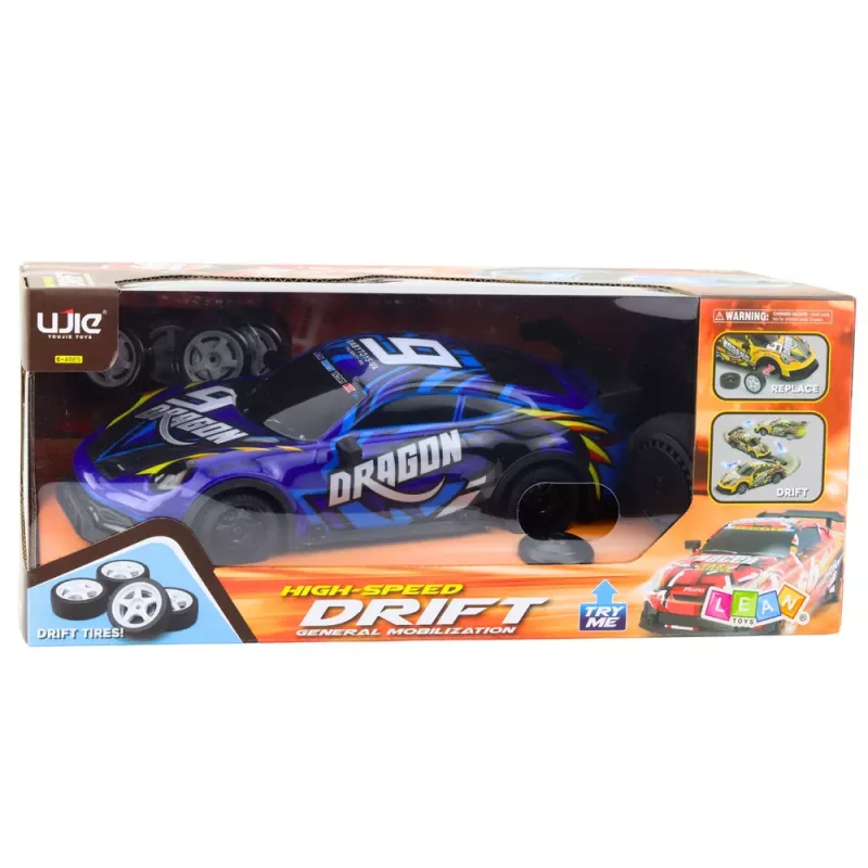 LEAN TOYS RC Samochód sportowy z podświetlanym nadwoziem driftowym, niebieski 1:16 4WD 2.4GHz