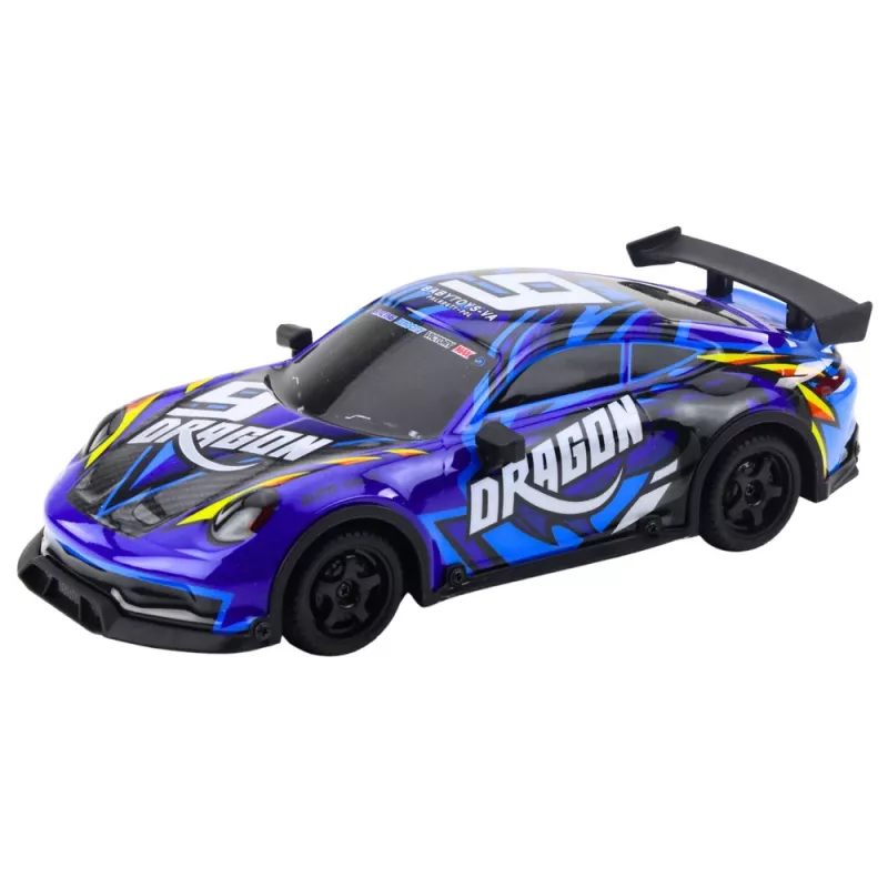 LEAN TOYS RC Samochód sportowy z podświetlanym nadwoziem driftowym, niebieski 1:16 4WD 2.4GHz