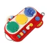 LEAN TOYS Czerwona Sensoryczna Tablica Edukacyjna dla Dzieci - 12 Aktywności Drewniana Tablica Manipulacyjna