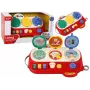 LEAN TOYS Czerwona Sensoryczna Tablica Edukacyjna dla Dzieci - 12 Aktywności Drewniana Tablica Manipulacyjna
