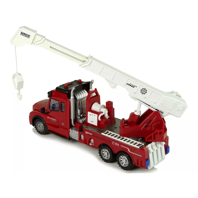 LEAN TOYS Wóz Strażacki RC 2.4G z Światłami i Dźwiękami Czerwony