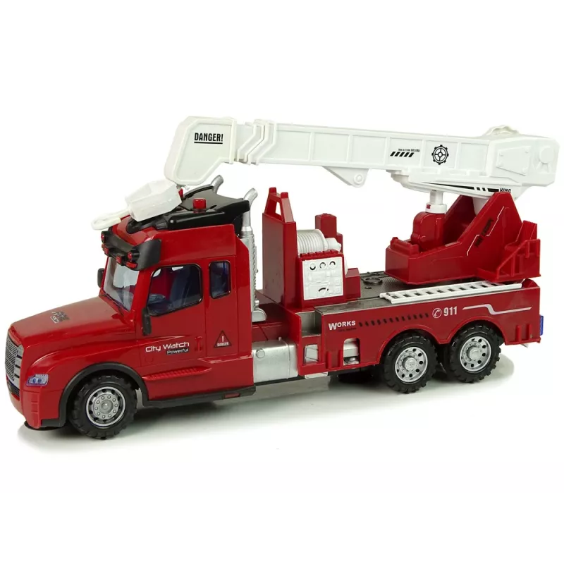 LEAN TOYS Wóz Strażacki RC 2.4G z Światłami i Dźwiękami Czerwony