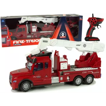 LEAN TOYS Wóz Strażacki RC 2.4G z Światłami i Dźwiękami Czerwony