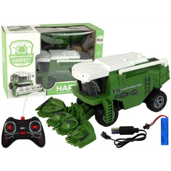 LEAN TOYS Zdalnie Sterowany Kombajn Rolniczy R/C Światła Zielony