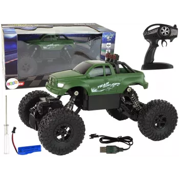LEAN TOYS Samochód zdalnie sterowany R/C 2.4 GHz 1:18 Zielony