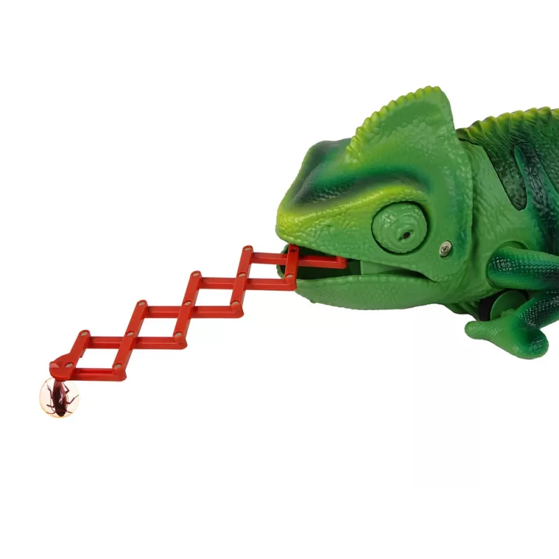 LEAN TOYS Zdalnie sterowany kameleon zielone światło 28 cm