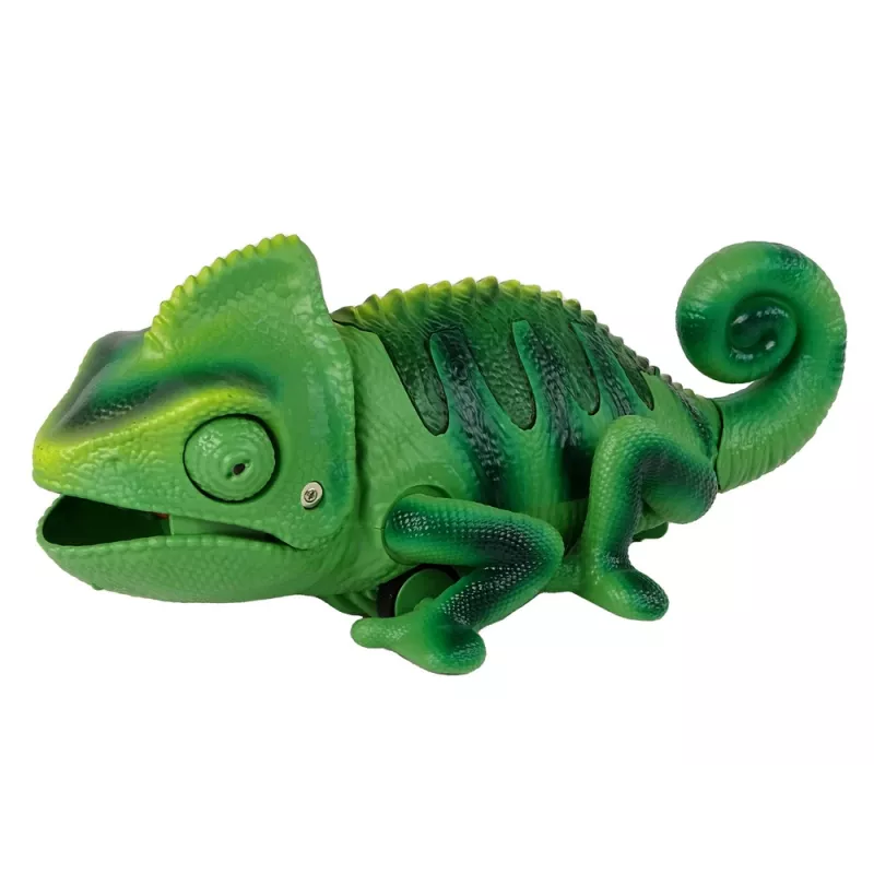 LEAN TOYS Zdalnie sterowany kameleon zielone światło 28 cm
