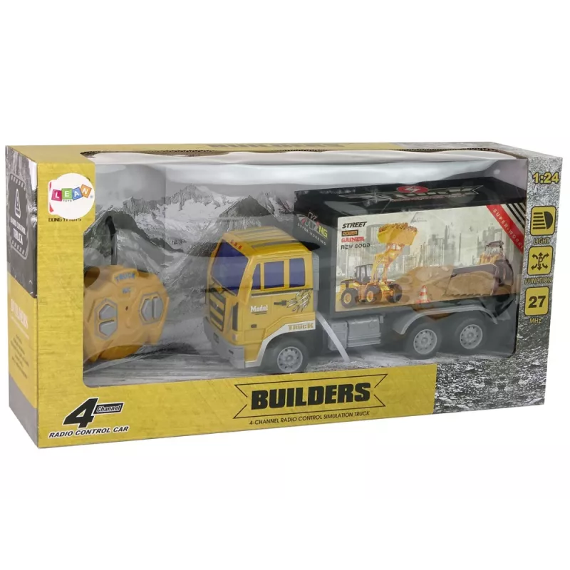 LEAN TOYS Zdalnie Sterowana Ciężarówka Budowlana 1:24 Żółta