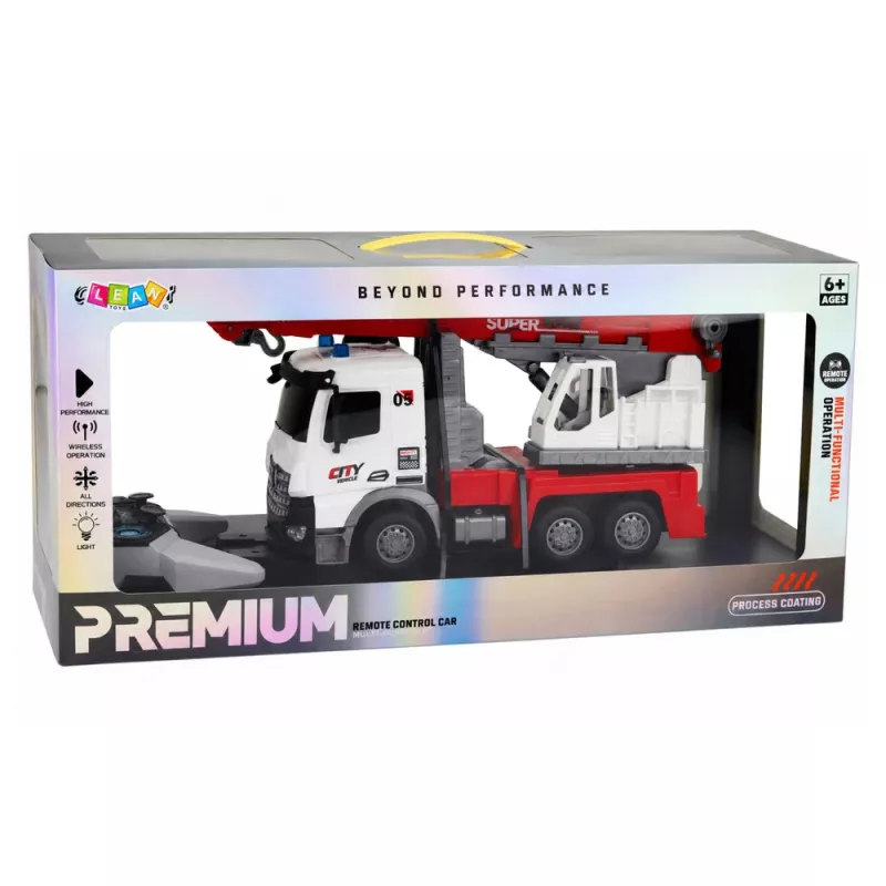 LEAN TOYS Samochód ciężarowy z dźwigiem RC, ruchomy obrotowy dźwig 1:14
