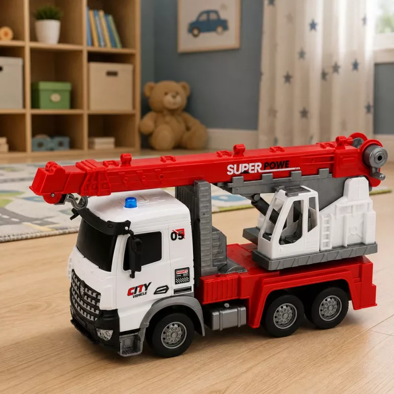 LEAN TOYS Samochód ciężarowy z dźwigiem RC, ruchomy obrotowy dźwig 1:14