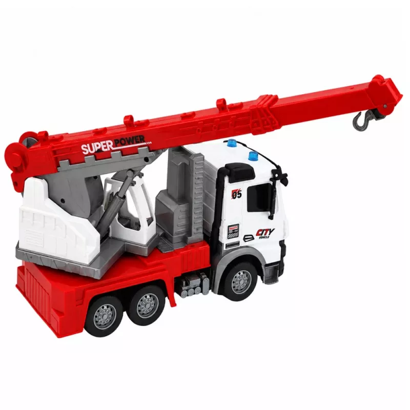 LEAN TOYS Samochód ciężarowy z dźwigiem RC, ruchomy obrotowy dźwig 1:14