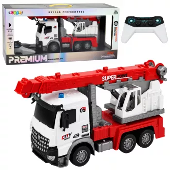 LEAN TOYS Samochód ciężarowy z dźwigiem RC, ruchomy obrotowy dźwig 1:14