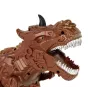 LEAN TOYS Zdalnie sterowany dinozaur z projektorem pary Brązowy