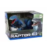 LEAN TOYS Zdalnie sterowany dinozaur Welociraptor z dźwiękiem i rykiem, niebieski