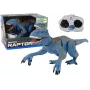 LEAN TOYS Zdalnie sterowany dinozaur Welociraptor z dźwiękiem i rykiem, niebieski