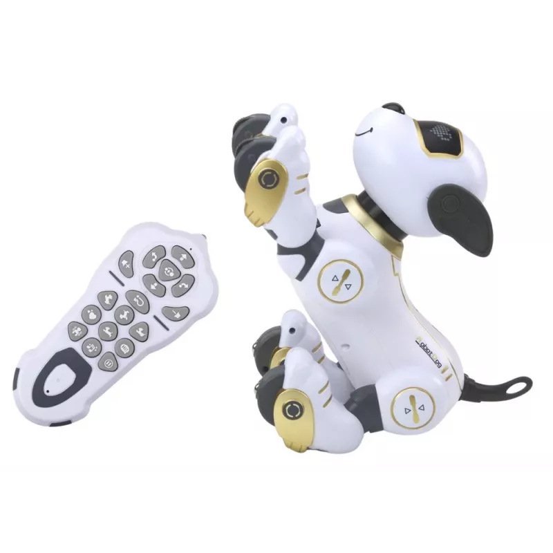 LEAN TOYS Zdalnie Sterowany Interaktywny Robot-Pies – Złoty, Tańczący, Programowalny, Ładowany