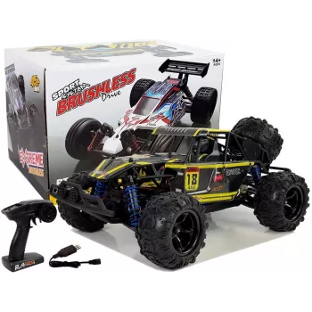 LEAN TOYS Zdalnie sterowane buggy terenowe 1:18 Żółty ENOZE 9303E 45 km/h