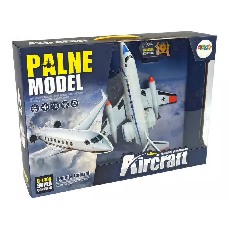 LEAN TOYS Samolot pasażerski zdalnie sterowany z diodami LED 40 MHz Pilot