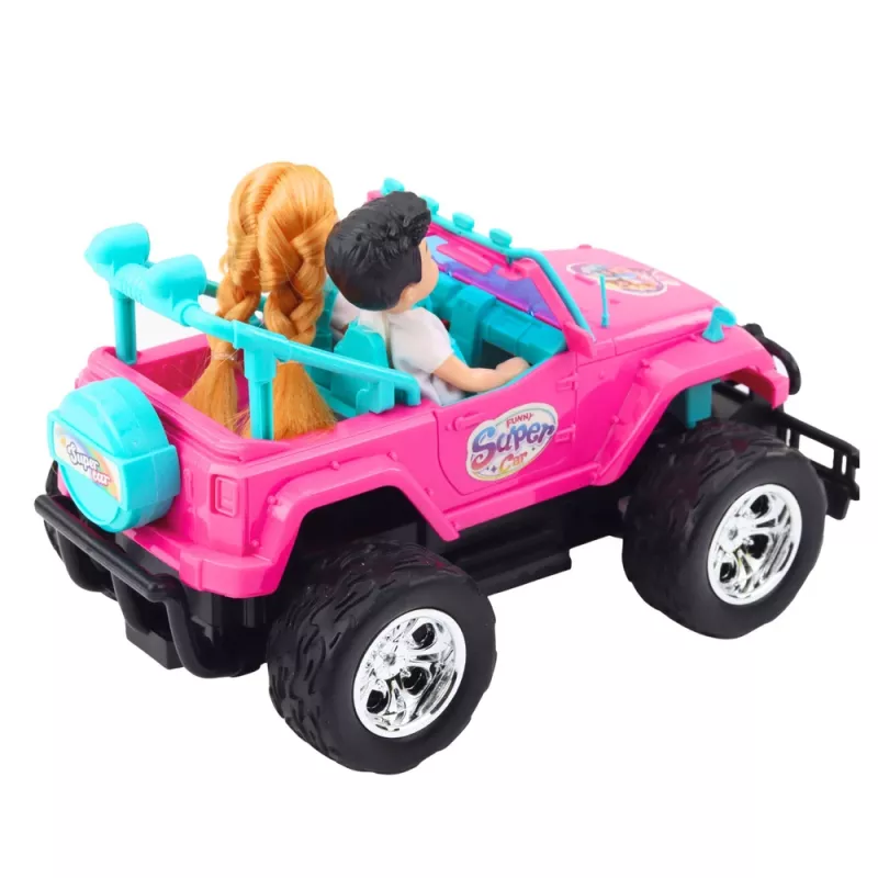 LEAN TOYS Zdalnie Sterowany Samochód Terenowy RC z Lalkami Różowy 1:16