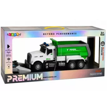 LEAN TOYS Samochód wywrotka RC zdalnie sterowany z ruchomą skrzynią ładunkową Zielony 1:14