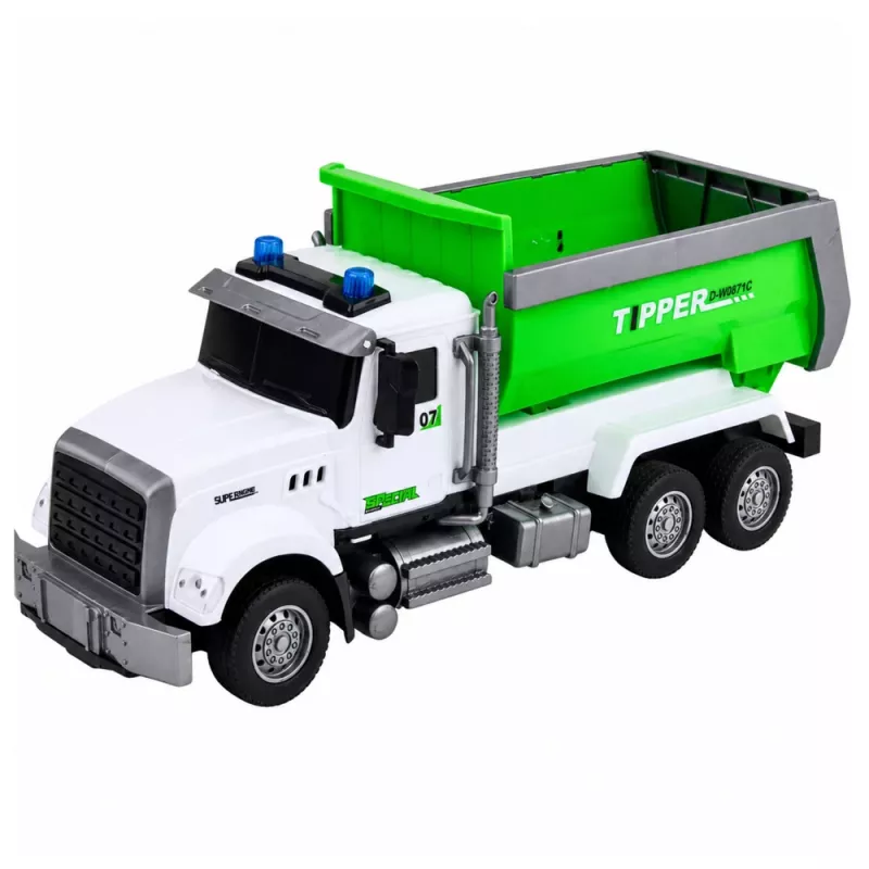 LEAN TOYS Samochód wywrotka RC zdalnie sterowany z ruchomą skrzynią ładunkową Zielony 1:14