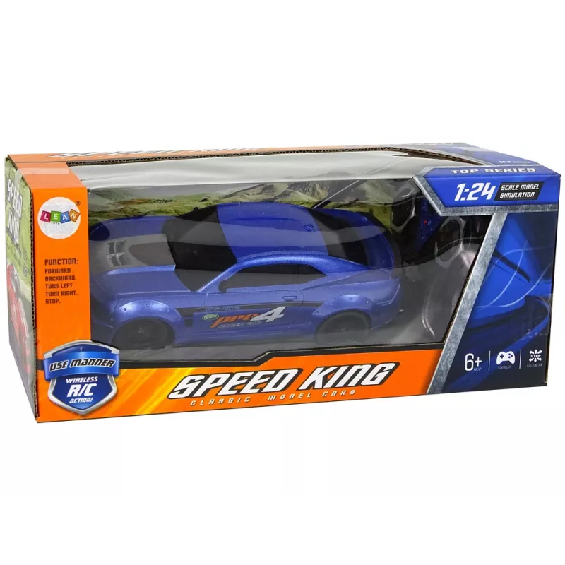 LEAN TOYS Samochód Sportowy Zdalnie Sterowany 1:24 Wyścigowy Niebieskie Przyciemniane Szyby