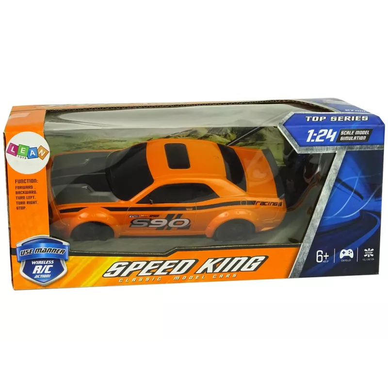 LEAN TOYS Zdalnie Sterowany Samochód Sportowy 1:24 Wyścigowy Pomarańczowy 27 MHz Pilot