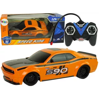LEAN TOYS Zdalnie Sterowany Samochód Sportowy 1:24 Wyścigowy Pomarańczowy 27 MHz Pilot