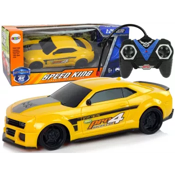 LEAN TOYS Samochód sportowy zdalnie sterowany 1:24 Wyścigowy żółty z przyciemnianymi szybami