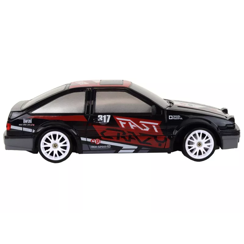 LEAN TOYS Zdalnie Sterowany Samochód Sportowy RC 1:24 Czarny Wymienne Koła
